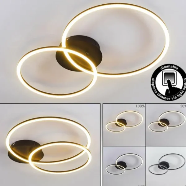 hofstein Plafonnier Johsa LED Noir, 2 lumières* Lampes Modernes