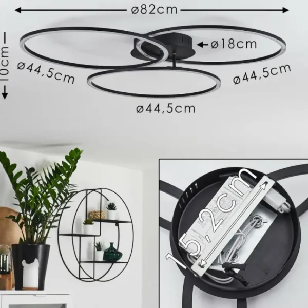 hofstein Plafonnier Johsa LED Noir, 3 lumières* Lampes Modernes