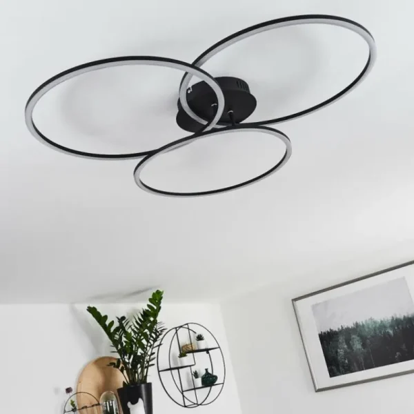 hofstein Plafonnier Johsa LED Noir, 3 lumières* Lampes Modernes