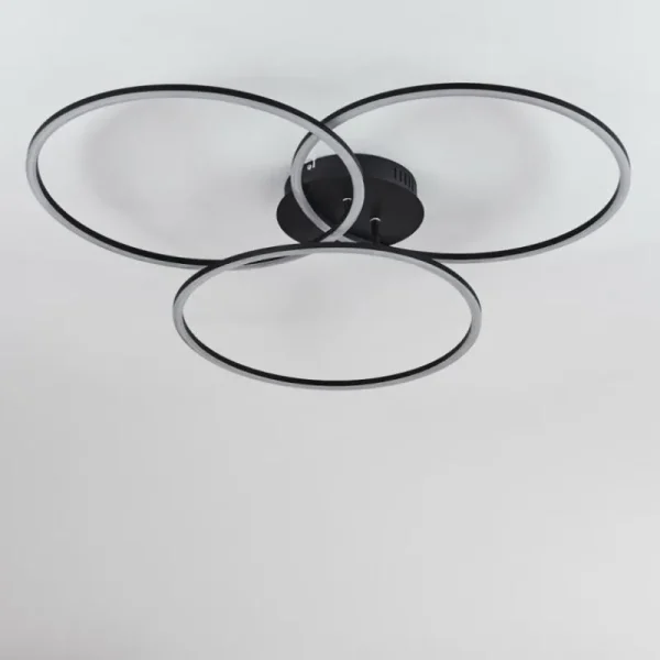 hofstein Plafonnier Johsa LED Noir, 3 lumières* Lampes Modernes
