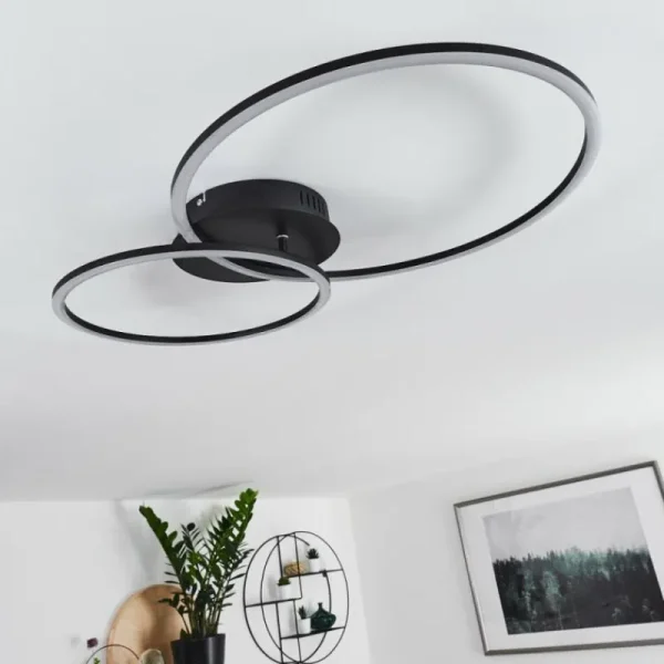 hofstein Plafonnier Johsa LED Noir, 2 lumières* Lampes Modernes