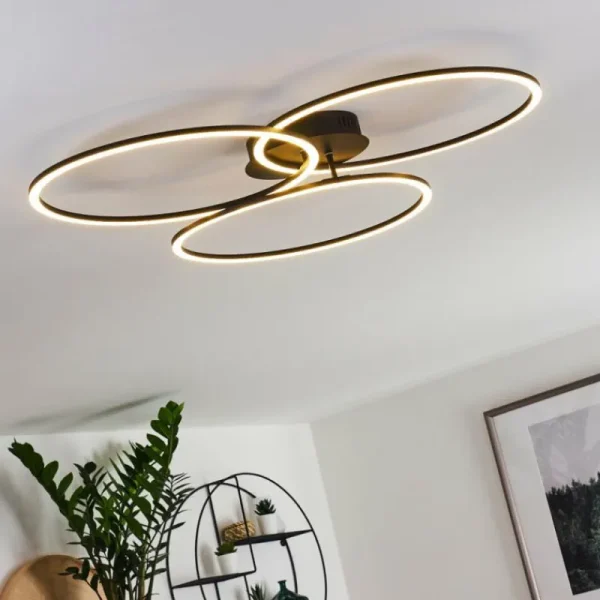 hofstein Plafonnier Johsa LED Noir, 3 lumières* Lampes Modernes