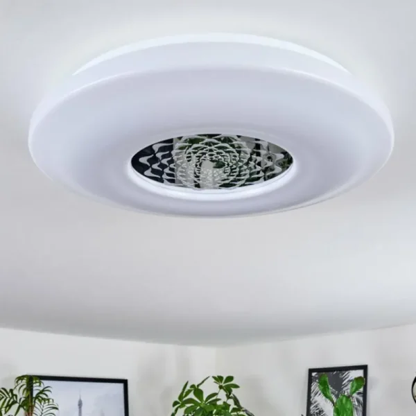 hofstein Plafonnier Kaas LED Chrome, Blanc, 1 lumière* Lampes Modernes