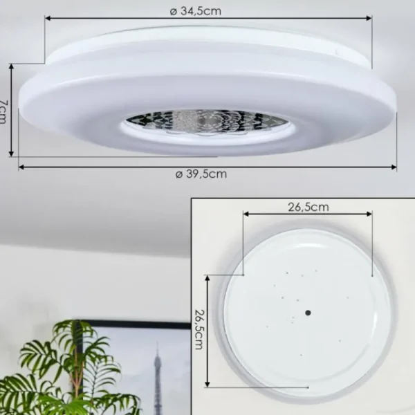 hofstein Plafonnier Kaas LED Chrome, Blanc, 1 lumière* Lampes Modernes