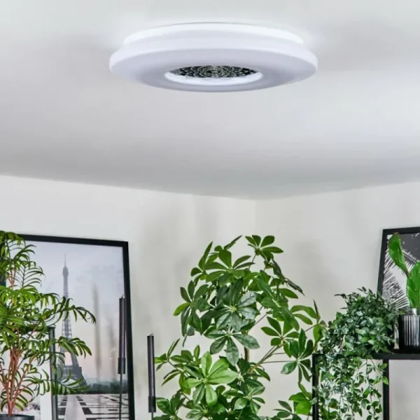 hofstein Plafonnier Kaas LED Chrome, Blanc, 1 lumière* Lampes Modernes