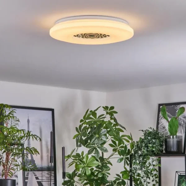 hofstein Plafonnier Kaas LED Chrome, Blanc, 1 lumière* Lampes Modernes