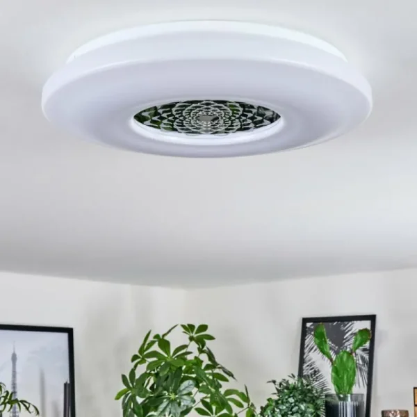hofstein Plafonnier Kaas LED Chrome, Blanc, 1 lumière* Lampes Modernes