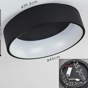 hofstein Plafonnier Kampal LED Noir, 1 lumière* Lampes Modernes