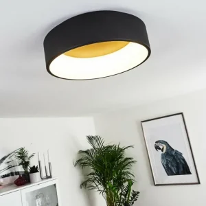hofstein Plafonnier Kampal LED Noir, 1 lumière* Lampes Modernes