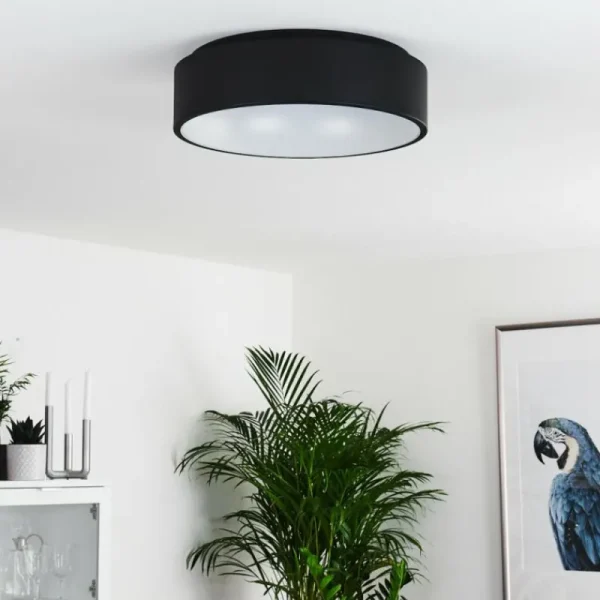 hofstein Plafonnier Kampal LED Noir, 1 lumière* Lampes Modernes