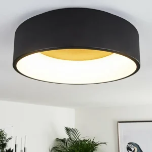 hofstein Plafonnier Kampal LED Noir, 1 lumière* Lampes Modernes