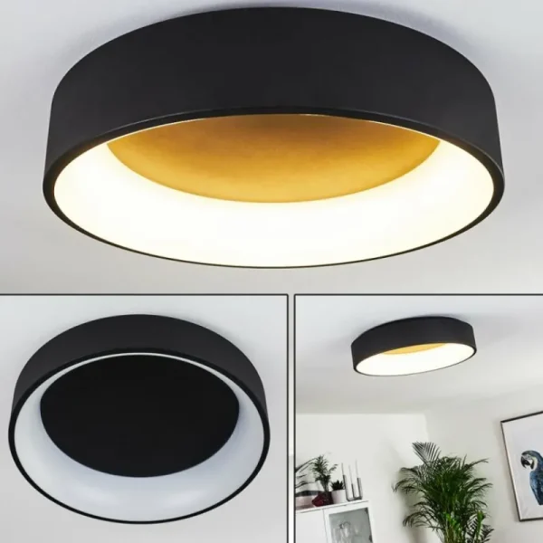 hofstein Plafonnier Kampala LED Noir, 1 lumière* Lampes Modernes