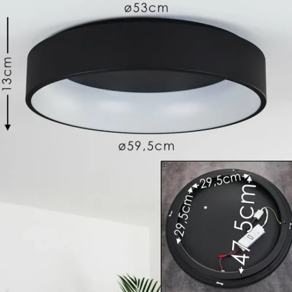 hofstein Plafonnier Kampala LED Noir, 1 lumière* Lampes Modernes