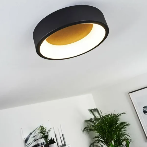 hofstein Plafonnier Kampala LED Noir, 1 lumière* Lampes Modernes