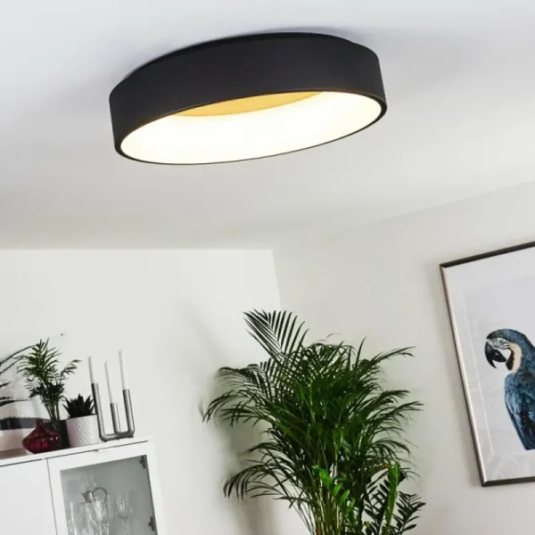 hofstein Plafonnier Kampala LED Noir, 1 lumière* Lampes Modernes