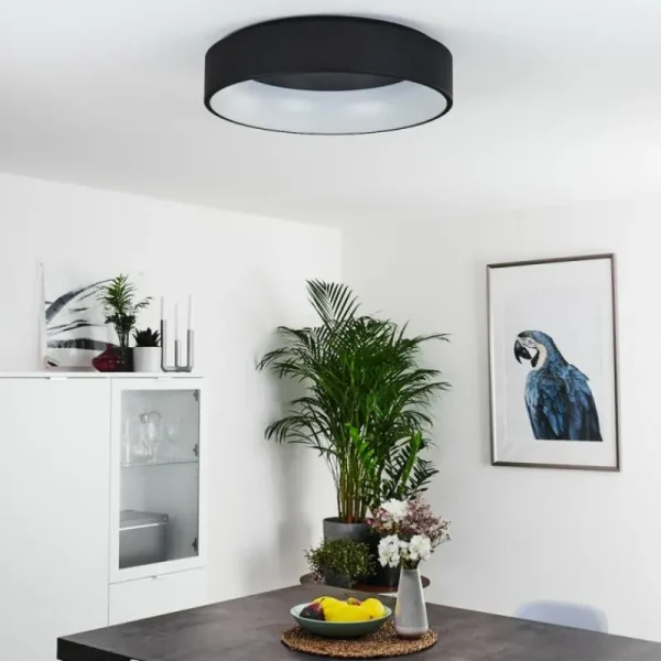 hofstein Plafonnier Kampala LED Noir, 1 lumière* Lampes Modernes
