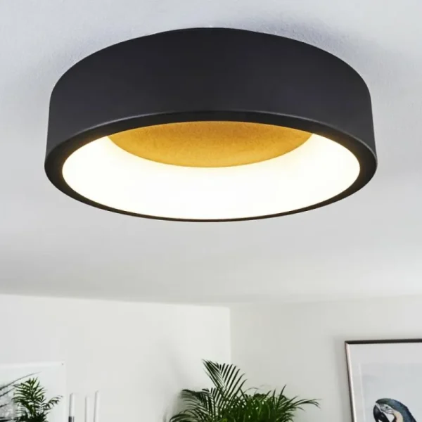 hofstein Plafonnier Kampala LED Noir, 1 lumière* Lampes Modernes