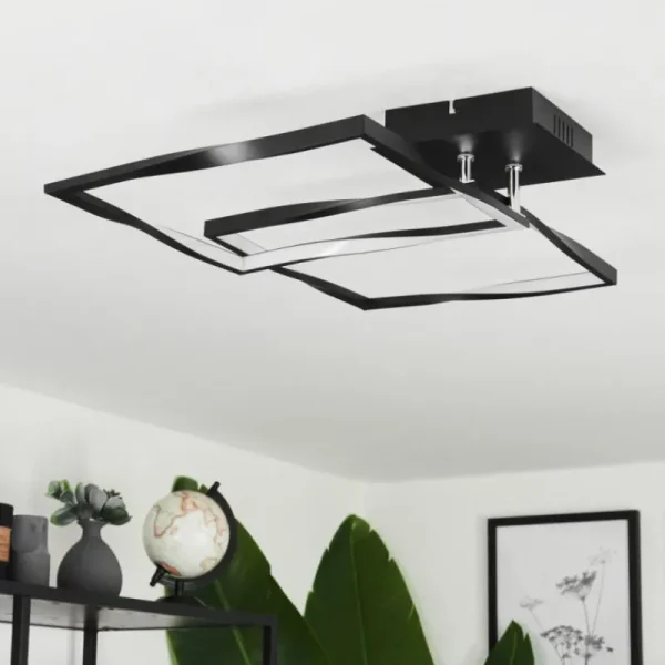 hofstein Plafonnier Kanchung LED Noir, 1 lumière* Lampes Modernes
