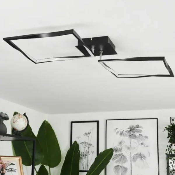 hofstein Plafonnier Kanchung LED Noir, 1 lumière* Lampes Modernes