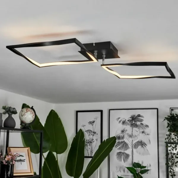 hofstein Plafonnier Kanchung LED Noir, 1 lumière* Lampes Modernes