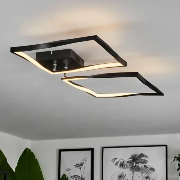 hofstein Plafonnier Kanchung LED Noir, 1 lumière* Lampes Modernes
