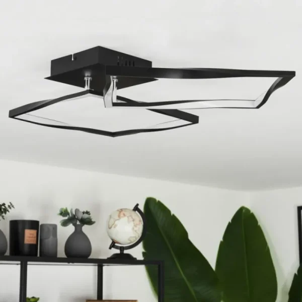 hofstein Plafonnier Kanchung LED Noir, 1 lumière* Lampes Modernes
