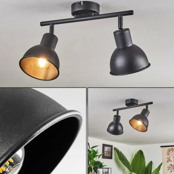 hofstein Plafonnier Kansela Noir, 2 lumières* Lampes Modernes