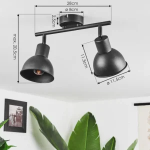 hofstein Plafonnier Kansela Noir, 2 lumières* Lampes Modernes