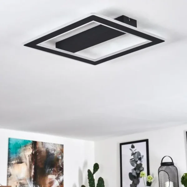 hofstein Plafonnier Katila LED Noir, 1 lumière* Lampes Modernes