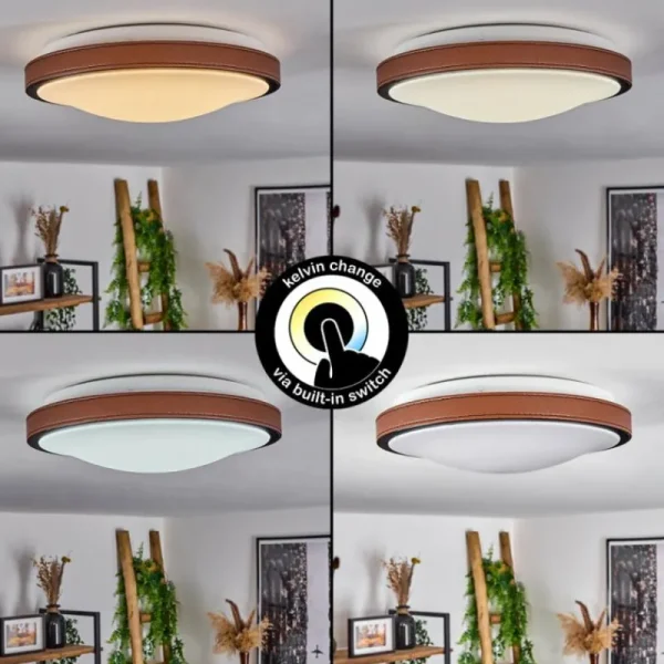 hofstein Plafonnier Kelva LED Brun, Noir, Blanc, 1 lumière* Lampes Modernes