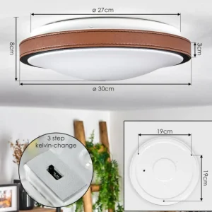hofstein Plafonnier Kelva LED Brun, Noir, Blanc, 1 lumière* Lampes Modernes