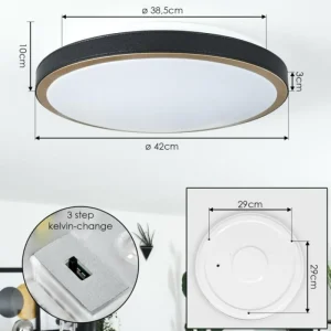 hofstein Plafonnier Kelva LED Vieux laiton, Noir, Blanc, 1 lumière* Lampes Modernes