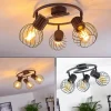 hofstein Plafonnier Kenia Gris, Noir, 3 lumières* Lampes Modernes