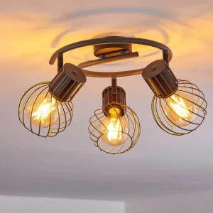 hofstein Plafonnier Kenia Gris, Noir, 3 lumières* Lampes Modernes
