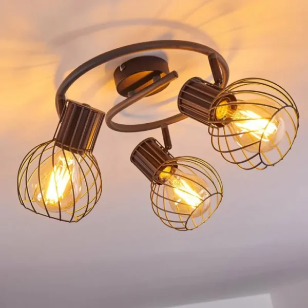 hofstein Plafonnier Kenia Gris, Noir, 3 lumières* Lampes Modernes