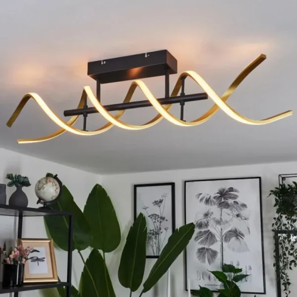 hofstein Plafonnier Khovet LED Noir, 1 lumière* Lampes Modernes