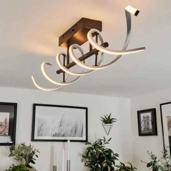 hofstein Plafonnier Khovet LED Noir, 1 lumière* Lampes Modernes