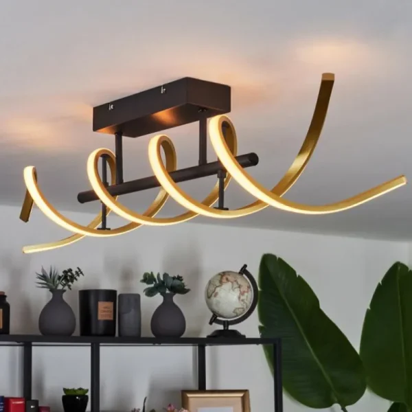 hofstein Plafonnier Khovet LED Noir, 1 lumière* Lampes Modernes