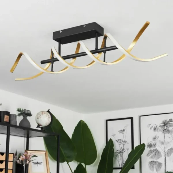 hofstein Plafonnier Khovet LED Noir, 1 lumière* Lampes Modernes