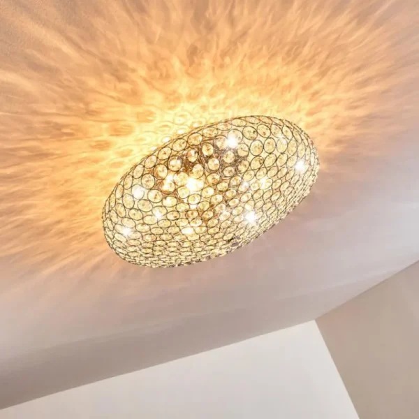 hofstein Plafonnier Klamila Chrome, 3 lumières* Lampes En Verre