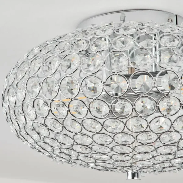 hofstein Plafonnier Klamila Chrome, 2 lumières* Lampes En Verre