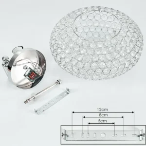 hofstein Plafonnier Klamila Chrome, 2 lumières* Lampes En Verre