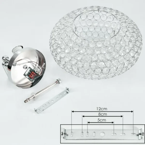 hofstein Plafonnier Klamila Chrome, 2 lumières* Lampes En Verre