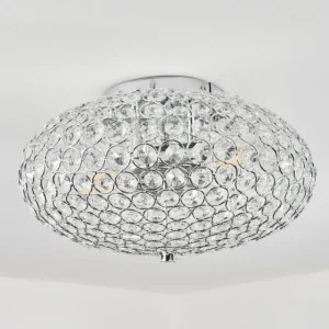 hofstein Plafonnier Klamila Chrome, 2 lumières* Lampes En Verre