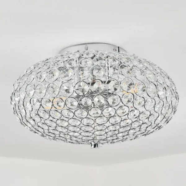 hofstein Plafonnier Klamila Chrome, 2 lumières* Lampes En Verre