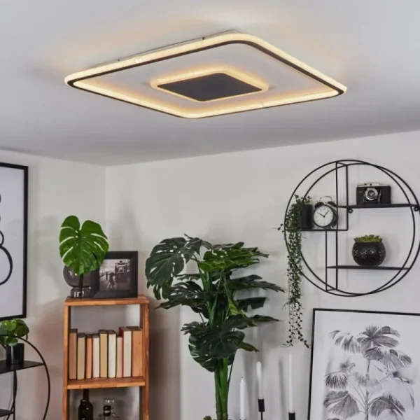 hofstein Plafonnier Kolo LED Blanc, 1 lumière, Télécommandes* Lampes Modernes