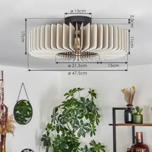 hofstein Plafonnier Konbongou Noir, 1 lumière* Lampes Modernes