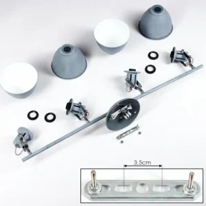 hofstein Plafonnier Koppom Bleu, Gris, 4 lumières* Lampes Modernes