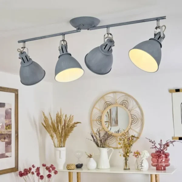 hofstein Plafonnier Koppom Bleu, Gris, 4 lumières* Lampes Modernes