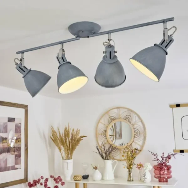 hofstein Plafonnier Koppom Bleu, Gris, 4 lumières* Lampes Modernes